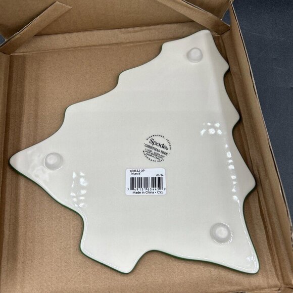 Spode Christmas Tree Ceramic Trinket Dish Plate Holiday New In Box - Picture 3 of 3